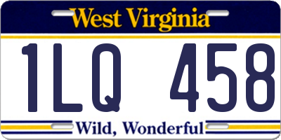 WV license plate 1LQ458
