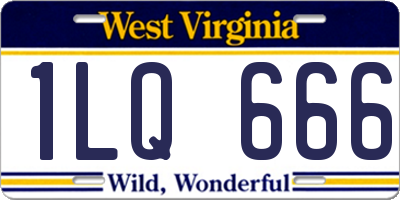 WV license plate 1LQ666