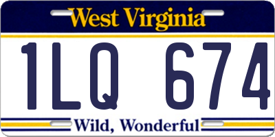 WV license plate 1LQ674