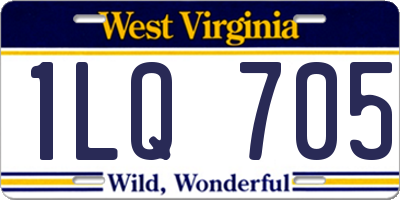 WV license plate 1LQ705