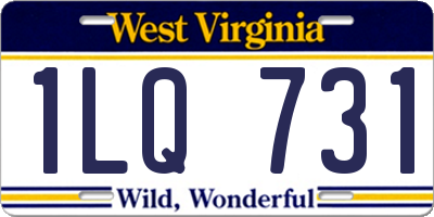 WV license plate 1LQ731