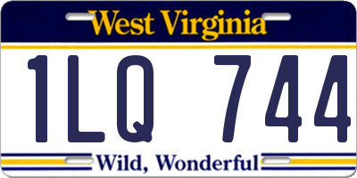 WV license plate 1LQ744