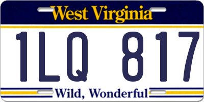 WV license plate 1LQ817