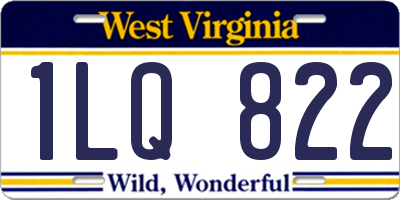 WV license plate 1LQ822