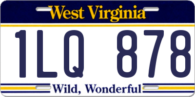 WV license plate 1LQ878