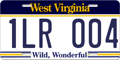 WV license plate 1LR004