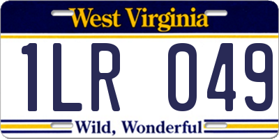 WV license plate 1LR049