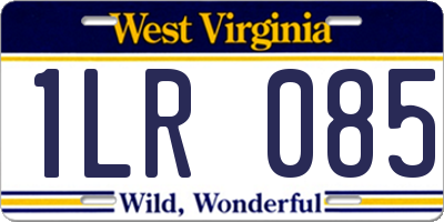 WV license plate 1LR085