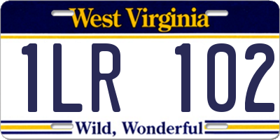 WV license plate 1LR102