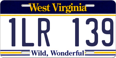 WV license plate 1LR139