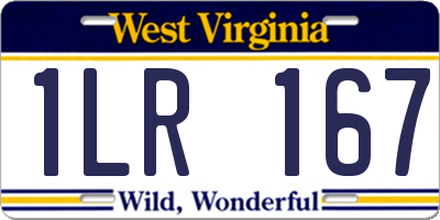WV license plate 1LR167