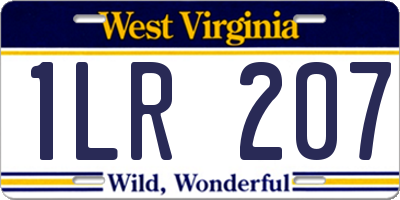 WV license plate 1LR207