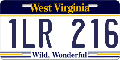 WV license plate 1LR216