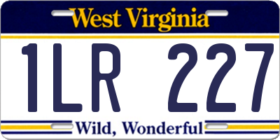 WV license plate 1LR227