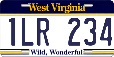 WV license plate 1LR234