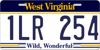 WV license plate 1LR254