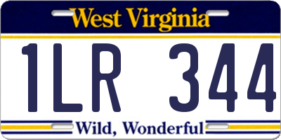 WV license plate 1LR344