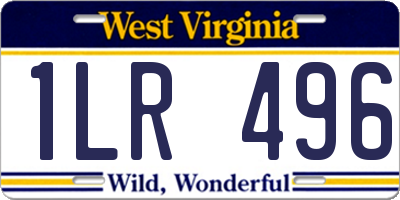 WV license plate 1LR496