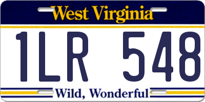 WV license plate 1LR548