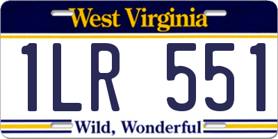 WV license plate 1LR551