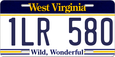 WV license plate 1LR580