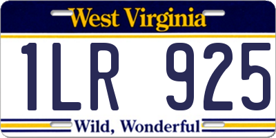 WV license plate 1LR925