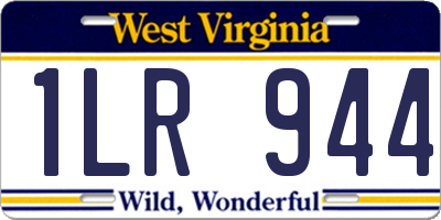 WV license plate 1LR944