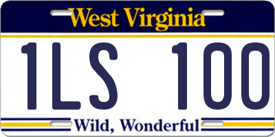 WV license plate 1LS100
