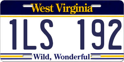 WV license plate 1LS192