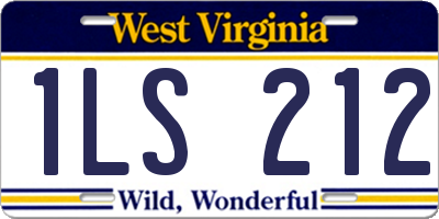 WV license plate 1LS212