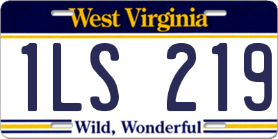 WV license plate 1LS219