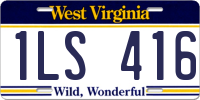 WV license plate 1LS416