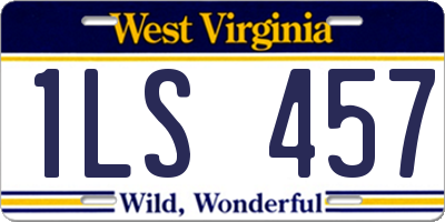 WV license plate 1LS457