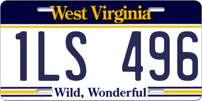 WV license plate 1LS496