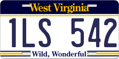 WV license plate 1LS542