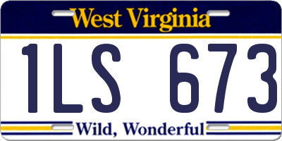 WV license plate 1LS673