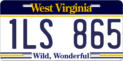 WV license plate 1LS865
