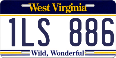 WV license plate 1LS886