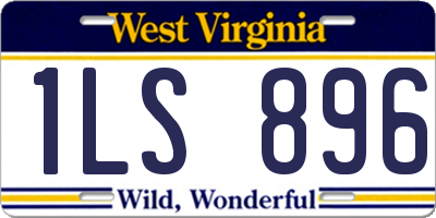 WV license plate 1LS896