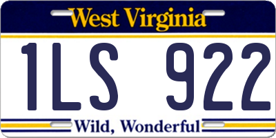WV license plate 1LS922