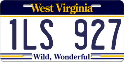 WV license plate 1LS927