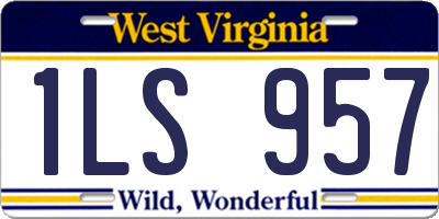 WV license plate 1LS957