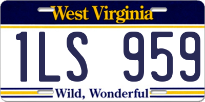 WV license plate 1LS959
