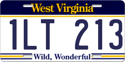 WV license plate 1LT213