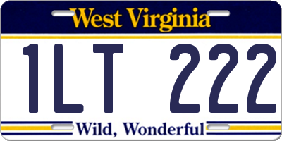 WV license plate 1LT222