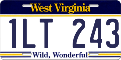 WV license plate 1LT243