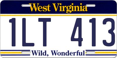 WV license plate 1LT413