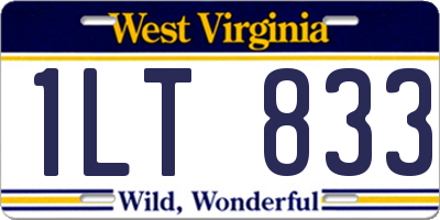 WV license plate 1LT833