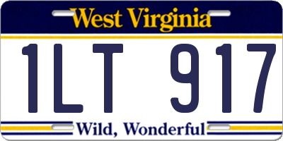 WV license plate 1LT917