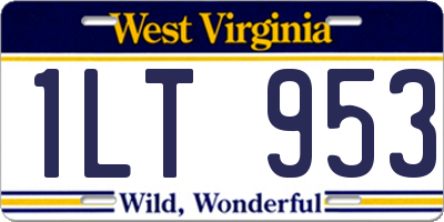 WV license plate 1LT953
